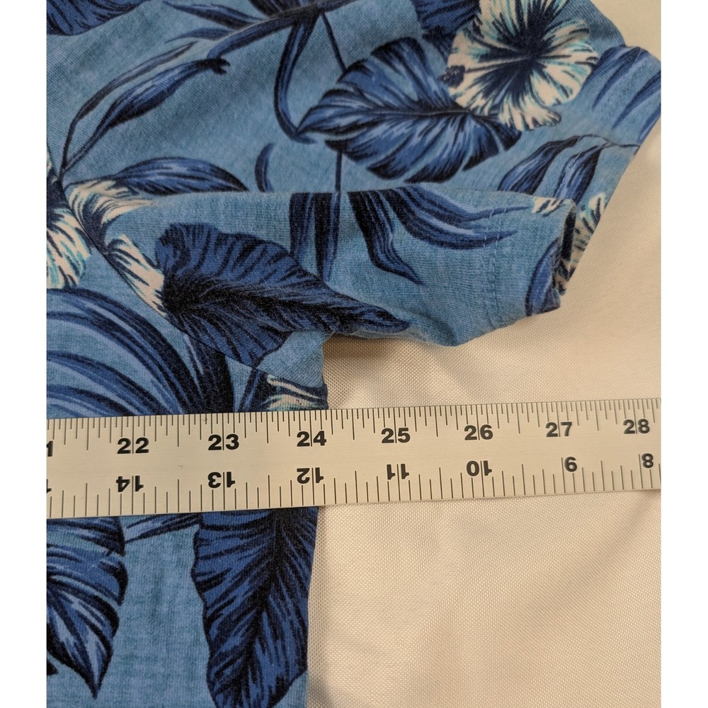 Tommy Bahama Mens XL Blue Floral Tropical Polo Shirt Cotton Stretch - Picture 6 of 11